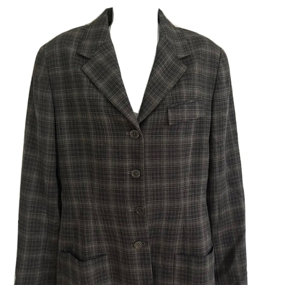Vintage Anne Klein Plaid Blazer Jacket Domestic Sample Style 15J17 Size 8